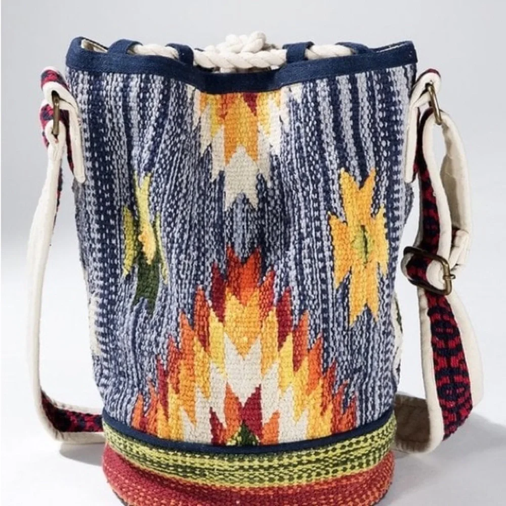 Bohemian Multi Color Bucket Bag NWT
